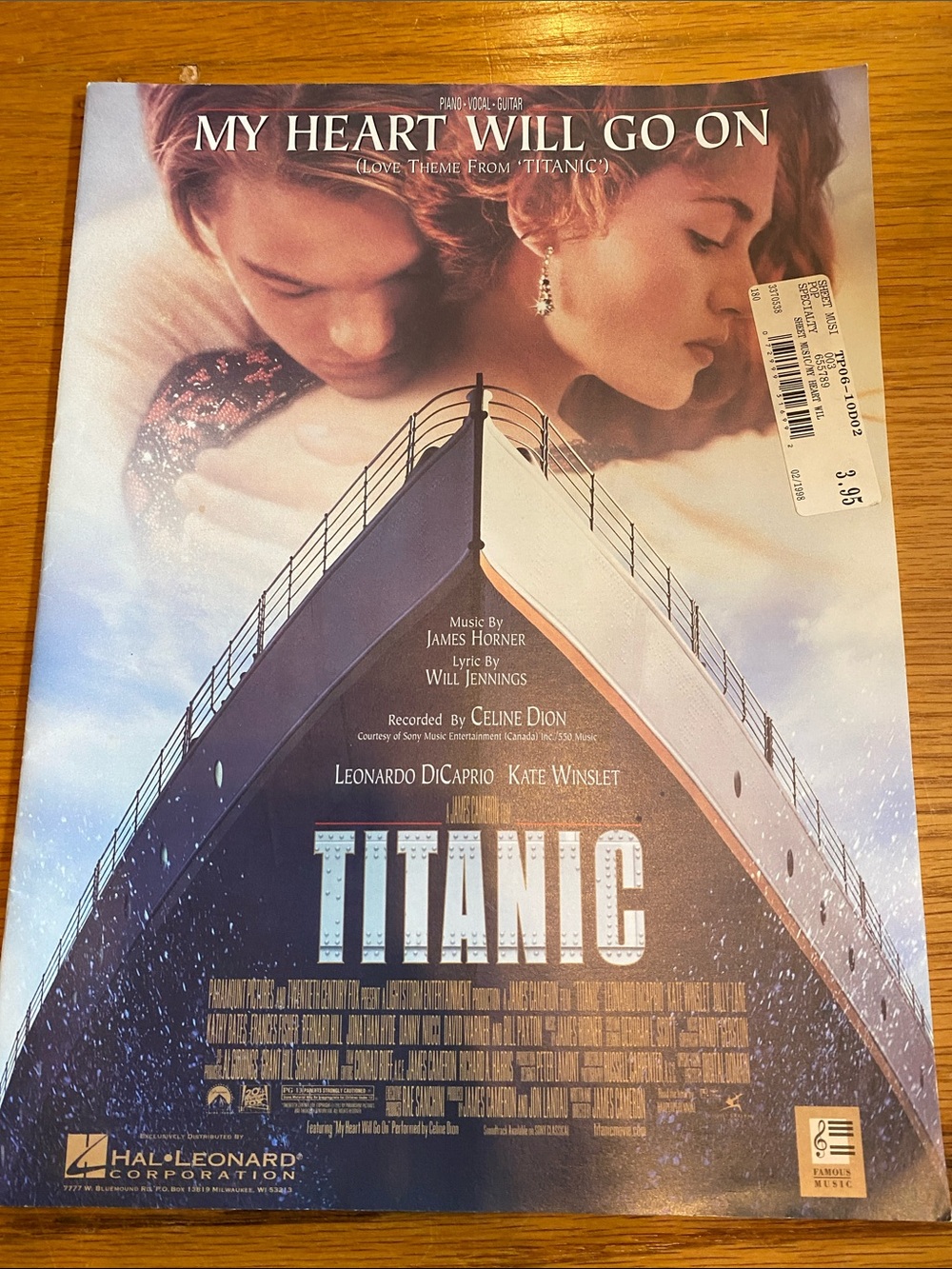 Titanic "My Heart Will Go On" Sheet Music - Blue White